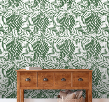 Carta da parati natura disposizione di foglie di palma - TenStickers