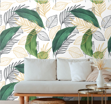 Carta da parati natura fogliame verde tropicale - TenStickers