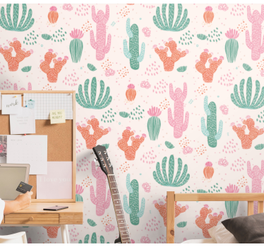 Carta da parati cameretta motivi di cactus - TenStickers