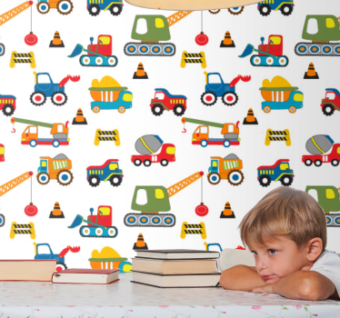 Carta da parati cameretta delizia della costruzione - TenStickers