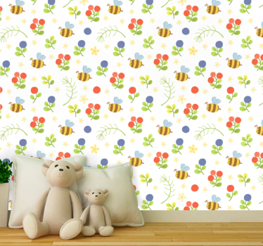 Carta da parati cameretta modello del giardino delle api - TenStickers