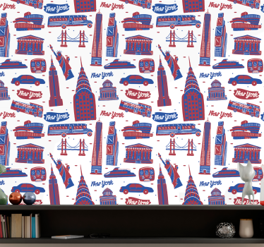 Carta da parati new york icone metropolitane - TenStickers