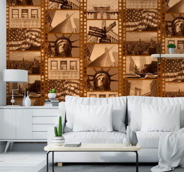 Carta da parati New York seppia - TenStickers