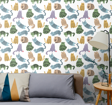 Carta da parati con gatti carini - TenStickers