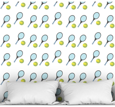 Carta da parati camera ragazzi racchette e palline tennis - TenStickers