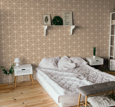 Carta da parati geometrica piastrella beige - TenStickers