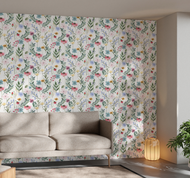 Carta da parati soggiorno fiori e piante - TenStickers