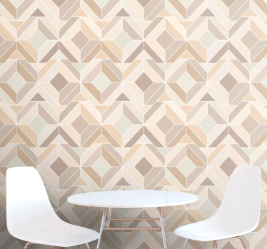 Carta da parati geometrica forme a strati beige - TenStickers