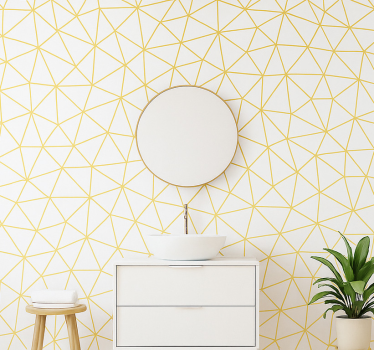 Carta da parati triangoli mosaico geometrico dorato - TenStickers