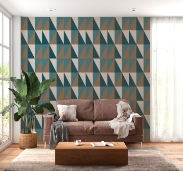 Carta da parati triangoli motivo grigio e blu - TenStickers
