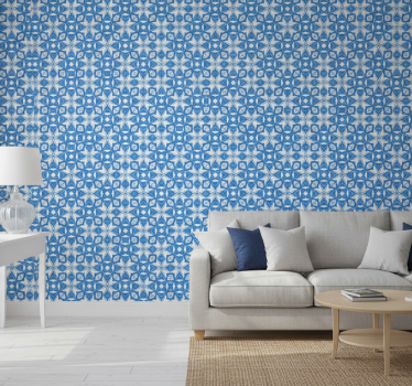 Carta da parati vintage vaso blu moderno stile hampton - TenStickers