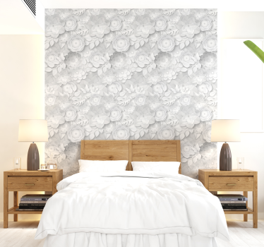 Carta da parati 3D con fiori effetto - TenStickers