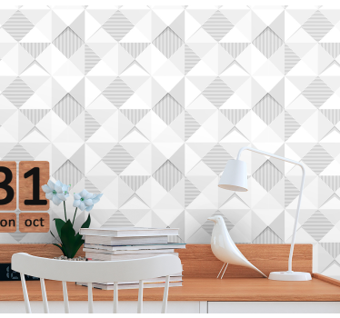Carta parati 3d Quadrati bianchi 3d - TenStickers