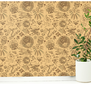 Carta da parati vintage texture schizzi d'epoca - TenStickers