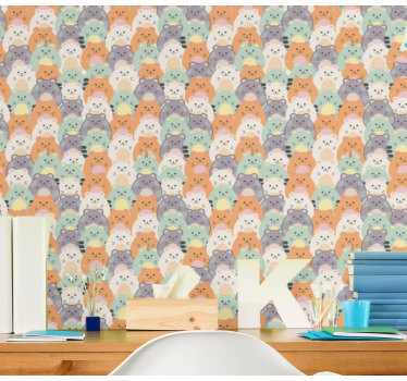Parati moderni Criceti multicolori che mangiano - TenStickers